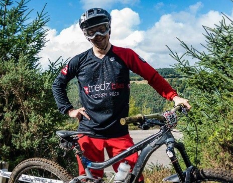 Lewis Bradley warms up for the Welsh Gravity enduro